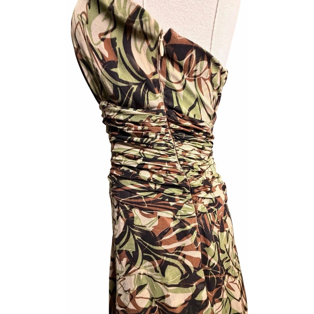 Donna Ricco Silk Halter Midi Dress 4 Ruched Floral Chiffon Boho - Picture 10 of 14